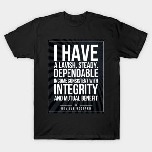 Neville Goddard quote Subway style (white text on black) T-Shirt